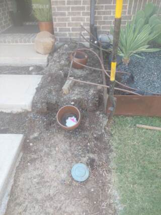 drip line repair in flower bed