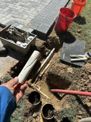 sprinkler pipe and wire repair
