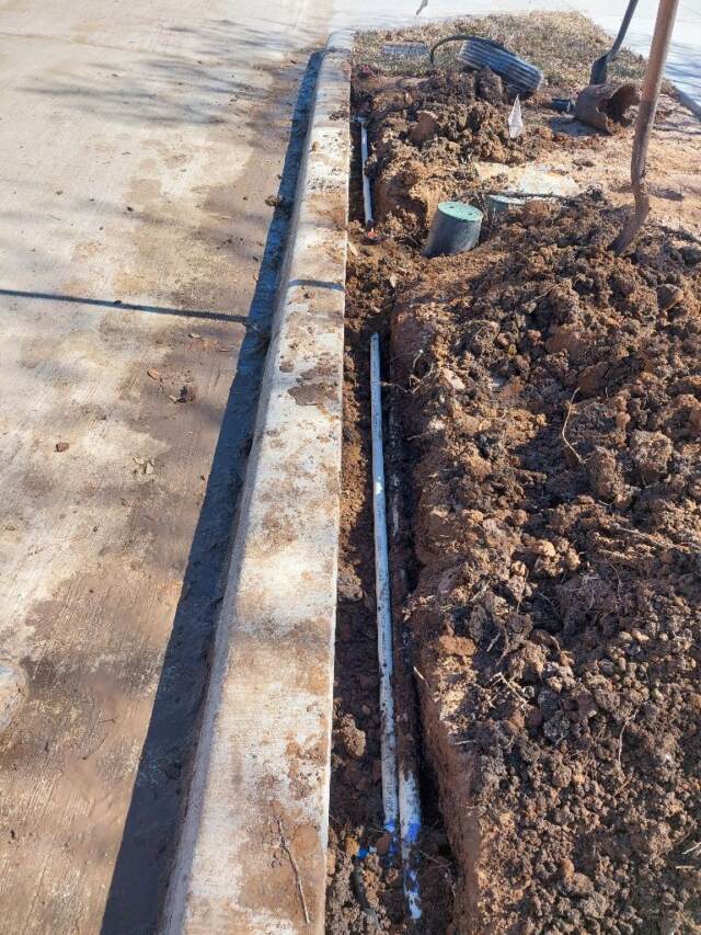 new sprinkler line repair