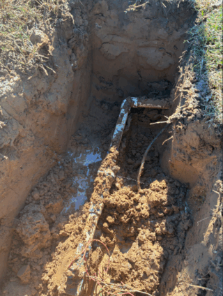 sprinkler pipe leak